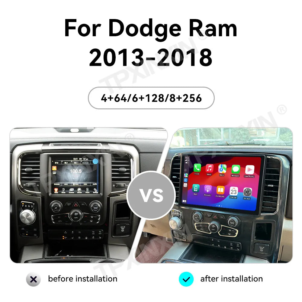 13.1 Inch Android 13 For Dodge RAM 1500 2013-2018 Car Radio QLED Touch Screen CarPlay Multimedia Player GPS Navigation Head Unit