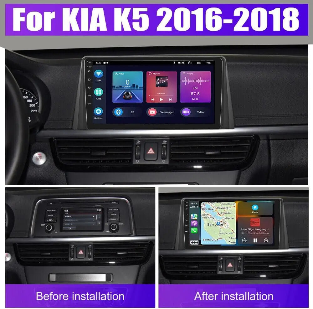 Carplay/Android Auto 10" Screen Android 13 Automobile Music Player Bluetooth Navigation Car Player Radio for Kia K5 2016-2018