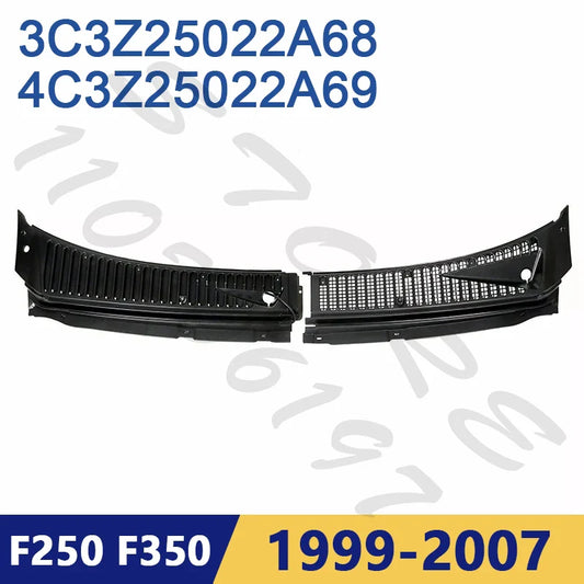 for 1999-2007 Ford F250 F350 Windshield Wiper Cowl Grille Vent Cover Panel Hood Assembly Replacement 3C3Z25022A68 / 4C3Z25022A69