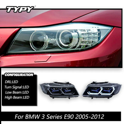 Car Lights For BMW 3 Series 2005-2012 E90 RGB Headlight LED Projetor head Lamp Daytime Running Light Automotive Accessories