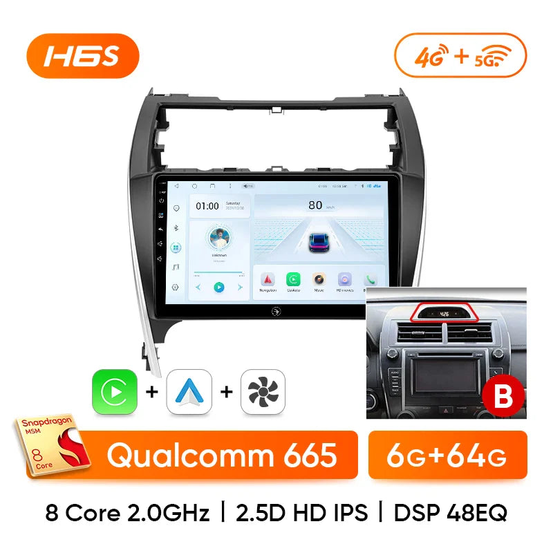 Ainavi Car Radio For Toyota Camry 7 2012 2013 2014 2015 2016 XV50 Wireless Carplay Android Auto Car Stereo Car multimedia 2 DIN