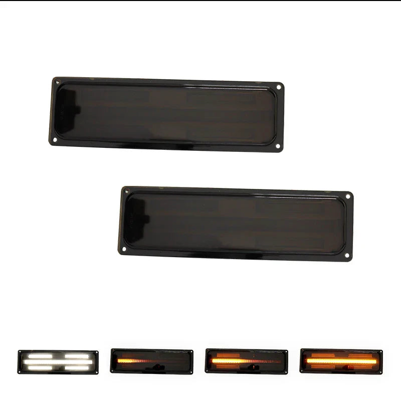For GMC Suburban Yukon, For Chevrolet C/K 1500/2500 Tahoe Silverado Front Bumper Sequential Amber Turn Signal Light w/ White DRL