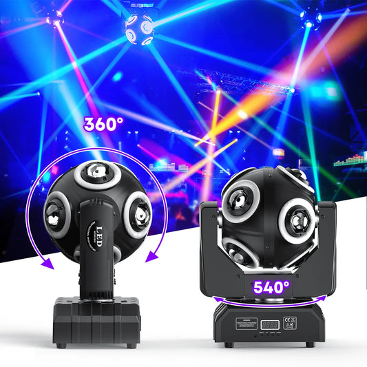 Fieryzeal 150W LED Beam Light DMX512 Laser Light Moving Head Lights RGBW DJ Stage Rotation Laser Dj Disco Ball Stage Lights power tools