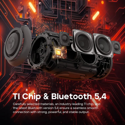 TRIBIT StormBox Lava 80W Portable Bluetooth Speaker Built-in Powerbank, APP Control, IP67 Waterproof for Outdoor, Camping, Party