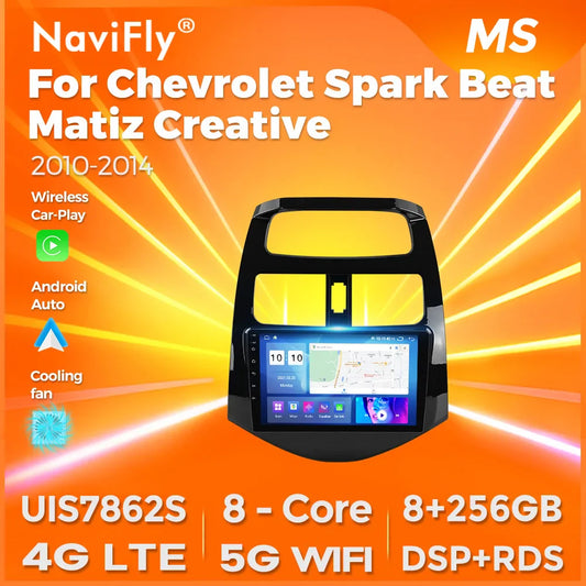 Navifly Android Car Radio For Chevrolet Spark Beat Matiz Creative 2010-2014 Navigation GPS Multimedia Video Player DSP RDS WIFI
