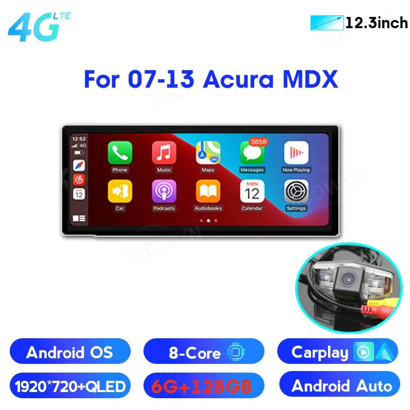 Android 13 For Honda Acura MDX 07 08 2009 2010 2011 2012 2013 intelligent Multimedia player Car Radio Audio GPS apple carplay
