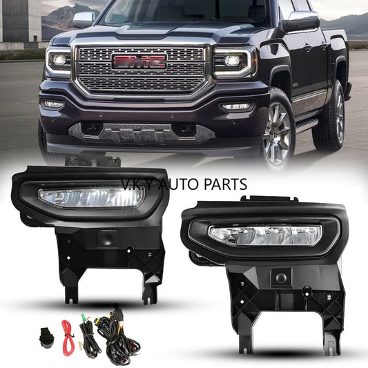 For GMC Sierra 1500 2016 2017 2018 DLAA LED Front Bumper Foglight Fog Lamps Foglamp DRL Daytime Running Light