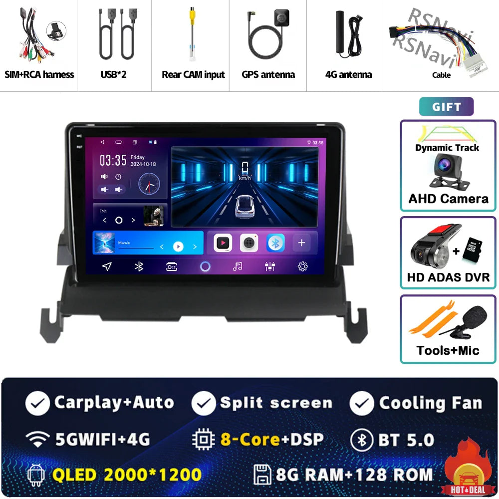 Android 14 CarPlay Car Radio for Dodge Journey 2009 2010 2011 2012 Multimedia Navigation GPS Stereo Auto video Head Unit 2 DIN