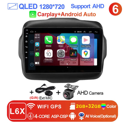 LEHX L6Pro 4G LTE DSP Car Radio Android Auto Video Multimedia Player For Jeep Renegade 2016-2020 Carplay 2din dvd Autoradio  gps