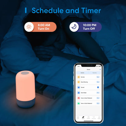 Meross HomeKit Smart Ambient Light,WiFi LED Night Light for Bedroom,Dimmable Bedside Lamp,Work with Siri,Alexa,Google Assistant