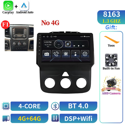 For Dodge RAM 1500 2500 2013-2019 Android 14 Multimedia Navigation Stereo Car Radio Wireless Carplay 2K QLED Head Unit Screen