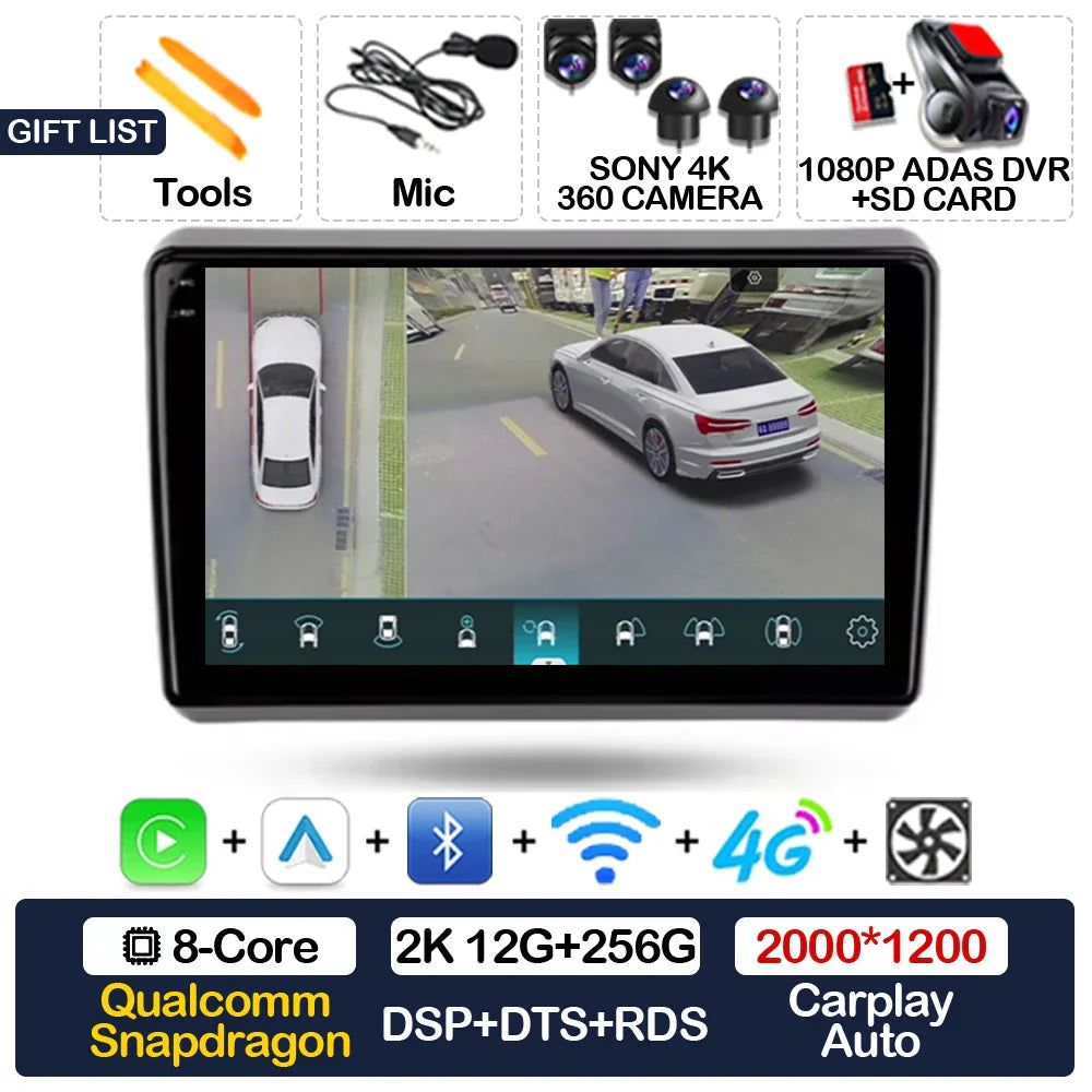 Android 15 Car Radio For Dodge Dart 2012 - 2016 BT Head Unit 4G WIFI Qualcomm GPS NAVI 2DIN Multimedia Video Player QLED LTE 5G