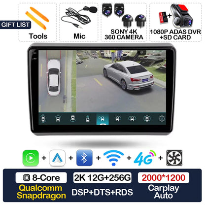 Android 15 Car Radio For Dodge Dart 2012 - 2016 BT Head Unit 4G WIFI Qualcomm GPS NAVI 2DIN Multimedia Video Player QLED LTE 5G