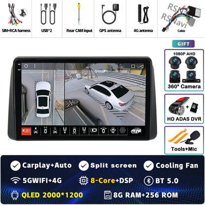 Android 14 Carplay Car Radio For Chrysler Grand Voyager 5 For Dodge Grand Caravan 2008 2011-2020 GPS Multimedia Stereo Head Unit