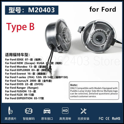 For Ford rearview mirror welcome projection LED lights Fox Explorer Edge Edge Mondeo Escape vehicle modifications lights