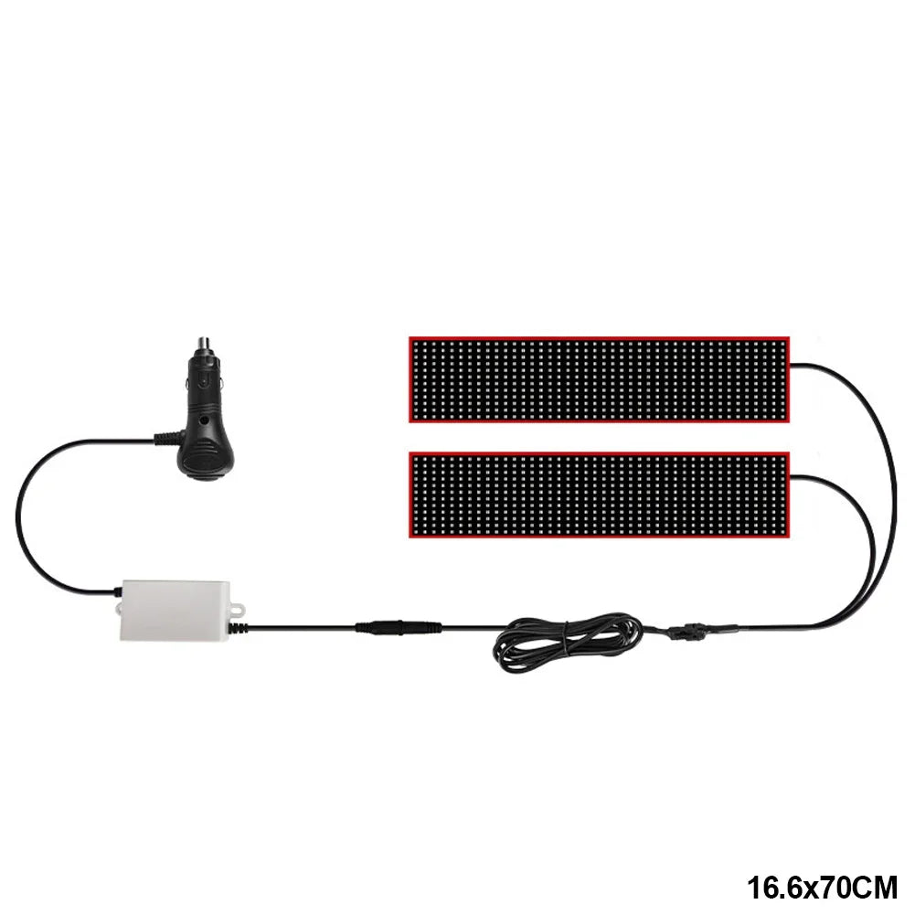 Devil‘s Eyes LED Panel Screen Light Remote Control Scrolling Animation Display 12V 24V LED Screen Light for Car Truck Windshield
