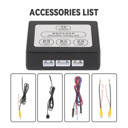 MJDOUD Car Parking Camera Video Channel Converter for Monitor Front And Rear View Two-Way Control Box With Manual Switch