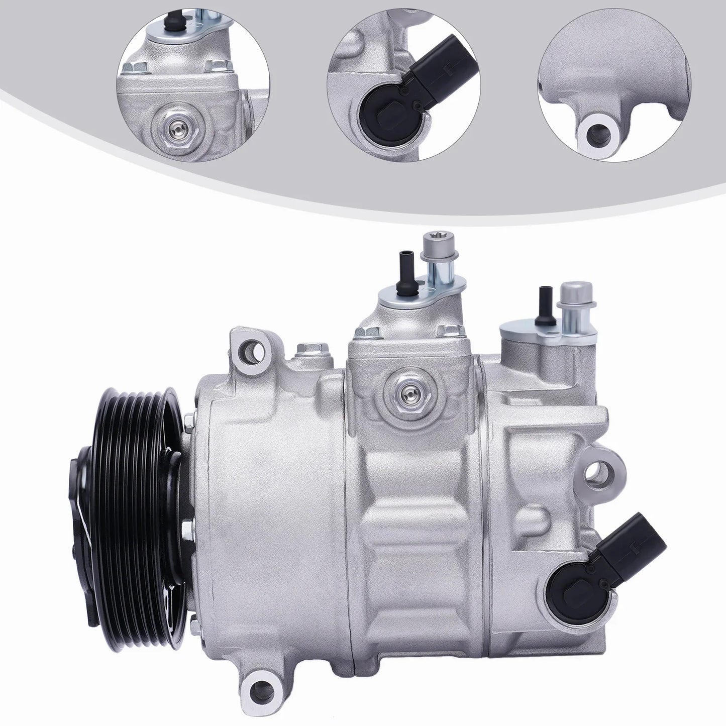 12V 125 Amps Air Conditioning Compressor AC Clutch Kit for Cars and Trucks Silver Energy-saving Air Conditioning Compressor