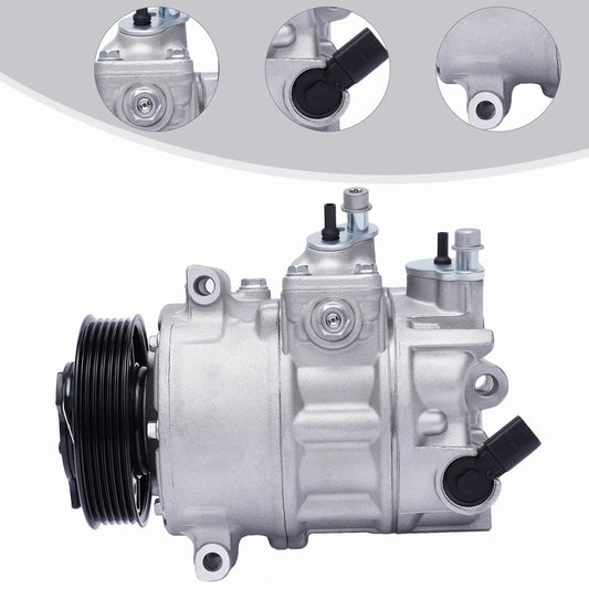 12V 125 Amps Air Conditioning Compressor AC Clutch Kit for Cars and Trucks Silver Energy-saving Air Conditioning Compressor