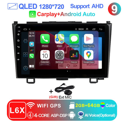 LEHX Pro 5G WIFI 8 Core Android 14 2 Din Autoradio Car Radio Multimedia Player For Honda CRV CR-V 2006-2011 Carplay gps dvd QLED