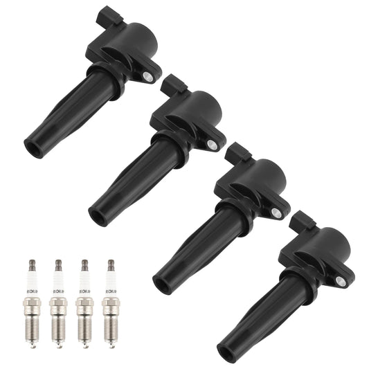 4 Ignition Coils & Spark Plugs For Lincoln Mercury Ford 2.0L/2.5L L4 UF621 5019