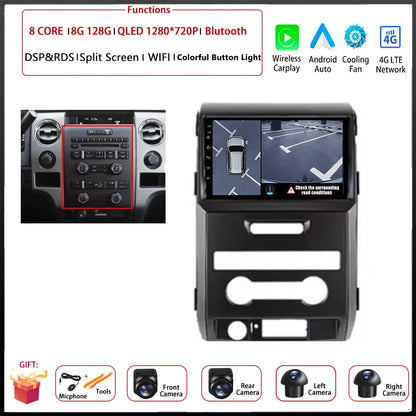 For Ford F150 P415 Raptor 2008 - 2014 Car FM/AM DSP 4G Android OS Carplay Auto WIFI  Radio Stereo Multimedia Player 2din BT 5.0