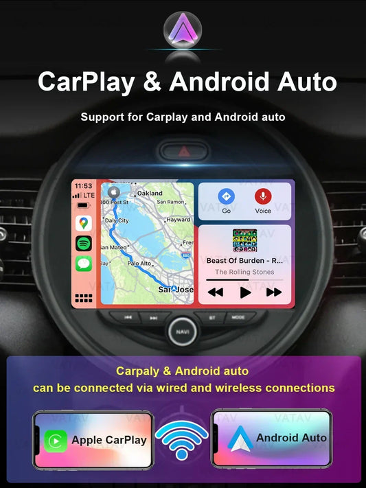For MINI COOPER ONE S F55 F56 2014-2019 Car Multimedia Carplay Android Auto GPS Navigation Radio stereo Video Palyer Head Unit