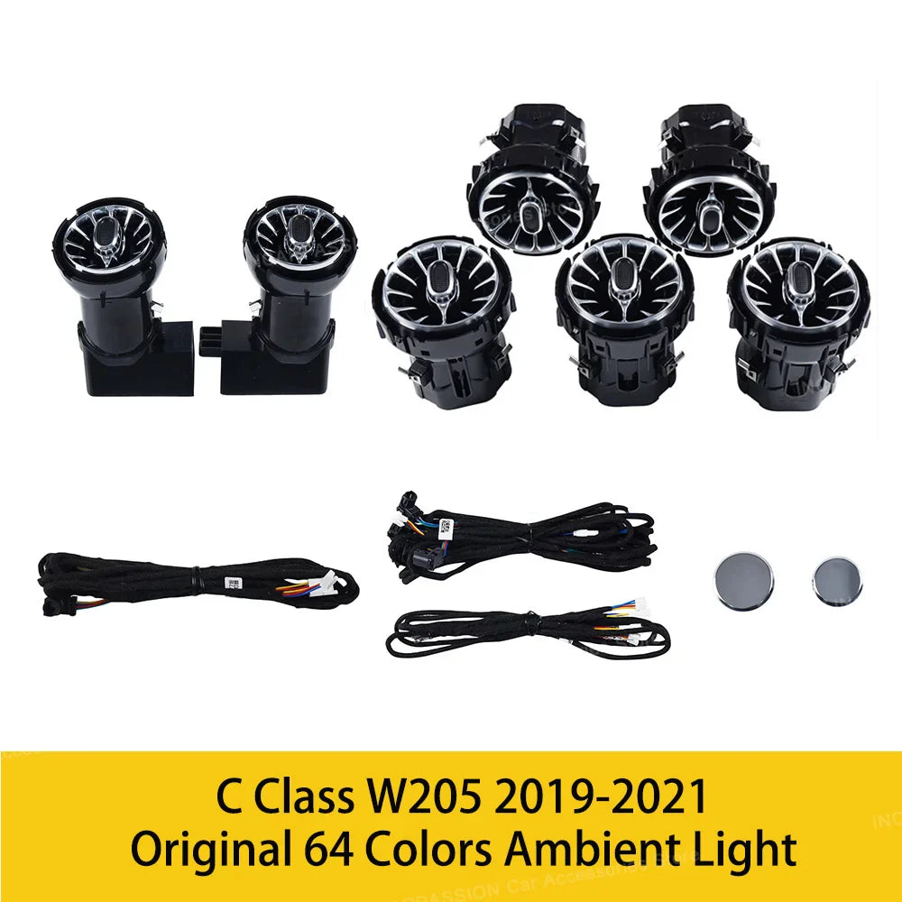 Upgrade LED Turbine Nozzle Ambient Light for Mercedes Benz W213/W205/X253/W222/W223/W206 C/E/GLC/S-Class Air Vents