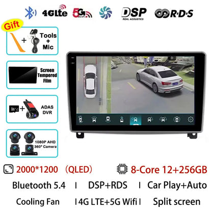 Android 15 Car Radio For Peugeot 407 1 2004 - 2011 GPS Multimedia Player Navi Wireless Carplay DSP BT Head Unit 360 Camera Video