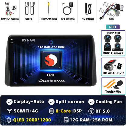 Android 14 Carplay Car Radio For Chrysler Grand Voyager 5 For Dodge Grand Caravan 2008 2011-2020 GPS Multimedia Stereo Head Unit
