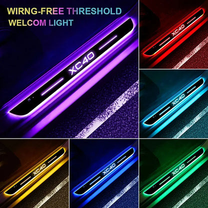 Car door Sill light logo Projector lamp Power Moving LED Welcome Pedal For Volvo XC40 car accesorios