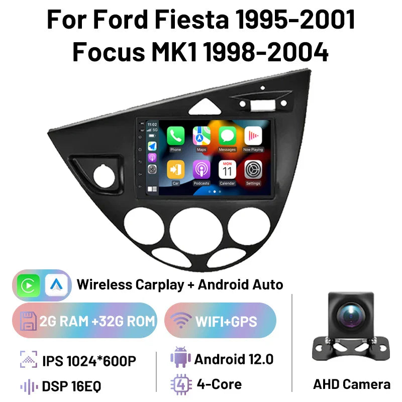 Car Radio 7inch Autoradio for Ford Fiesta 1995-2001 Focus MK1 1998-2004 Multimedia Video Car Radio Player DSP Carplay Android