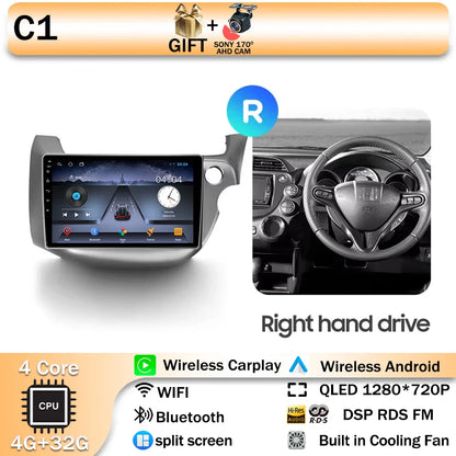 Android 14 For HONDA FIT JAZZ 2008 2009 2010 2011 2012 2013 Car Stereo Radio Multimedia Wireless Carplay Android Auto GPS 4G BT