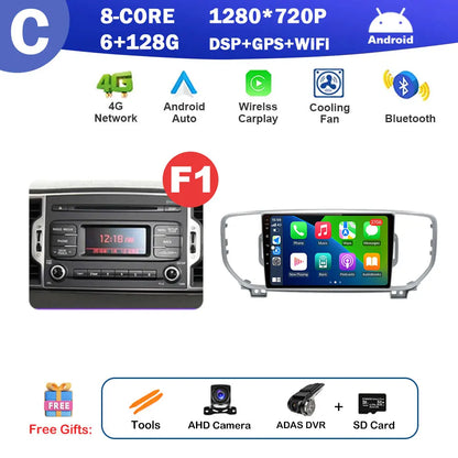 9 inch for KIA Sportage 4 QL 2016 2017 2018 Android Auto Navigation GPS Split Screen Wireless Carplay DSP Stereo Bluetooth WiFi