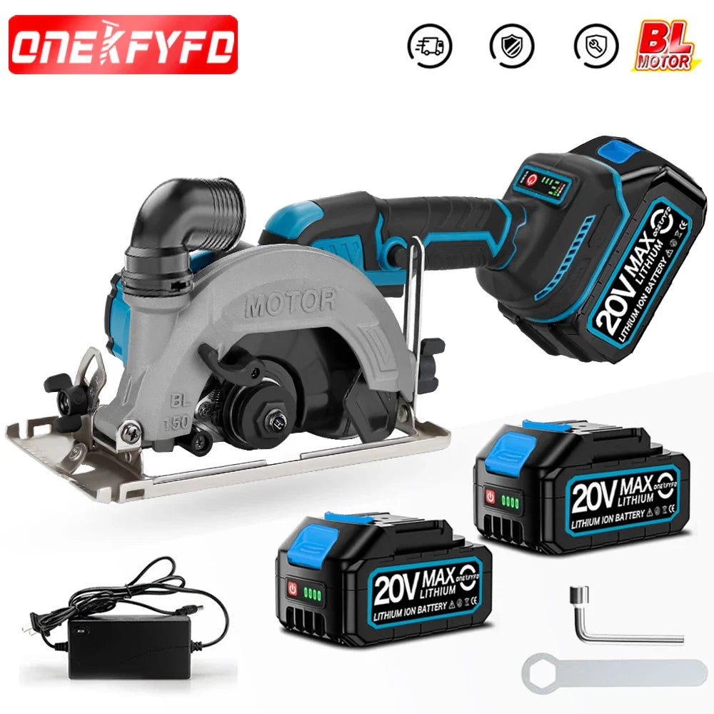 Brushless Circular Saw 150mm Cordless Electric Saw Adjustable Wood Cuttiing Machine Handheld Woodworking Saw for Makita Battery power tools