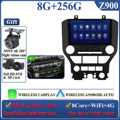 Android 14 Carplay FOR FORD Mustang S550 2014-2021 Multimedia Car Player Navigation Screen GPS Radio No 2 Din Stereo Head Unit
