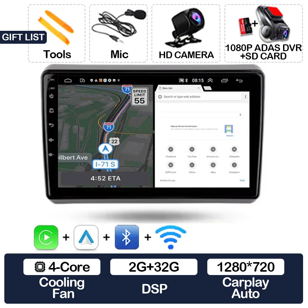 Android 15 Car Radio For Dodge Dart 2012 - 2016 BT Head Unit 4G WIFI Qualcomm GPS NAVI 2DIN Multimedia Video Player QLED LTE 5G