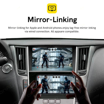 YolanAuto Wireless CarPlay Android Auto Module for Infiniti Q50 Q50L Q60 QX50 Aftermarket Car Upgrade Retrofit Kit