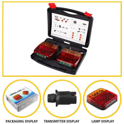 Wireless Magnetic LED Truck Tail Light Trailer Rear Light Signal Warning Brake Light for Caravans Campers Lorry Caravan RV