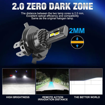 30000LM Canbus H4 LED Headlight Bulbs 9003 HB2 lampada High Low Beam Car Light Turbo Led Diode Lamp Auto 6500K 12V
