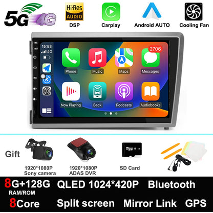 Android 13 For Volvo S60 V70 XC70 2000-2004 GPS Car Radio Stereo Multimedia Player Audio Navigation BT Carplay wifi+4G
