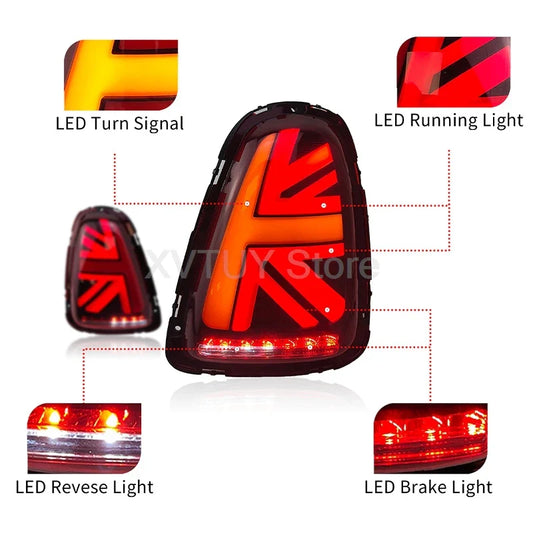 Car LED Tail Light for BMW Mini Cooper R56 R57 R58 R59 Rear Lights 2007-2014 Auto Tail Lamp Assembly Turn Signals Taillights