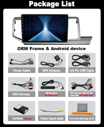 Android 14 Car Radio for Honda Stepwgn 2.0 RK 2009-2013-2015 Multimedia Video GPS Player BT Carplay 2din Navigation NO 2din