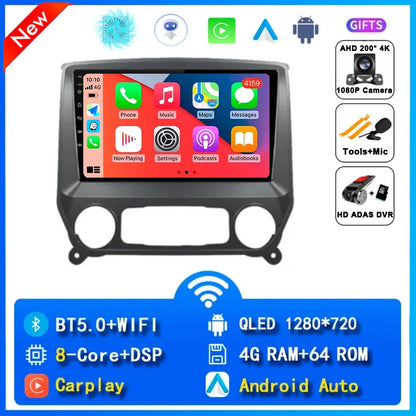 Android 14 Car Radio For Chevrolet Silverado 3 GMTK2 2014 2015 2016 2017 2018 Carplay Auto Multimedia Player Stereo DSP WIFI 4G