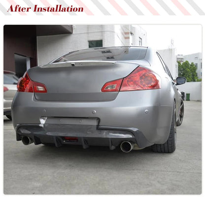 Car Rear Bumper Lip Diffuser for Infiniti G37 Base Sedan 2010-2013 Rear Bumper Diffuser Splitters Body Kits Carbon Fiber / FRP