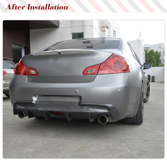 Car Rear Bumper Lip Diffuser for Infiniti G37 Base Sedan 2010-2013 Rear Bumper Diffuser Splitters Body Kits Carbon Fiber / FRP