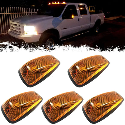 5PCS Car Marker Roof Lights Amber LED Cab For 1988-2002 Chevy/GMC C/K 1500 2500 3500 Pickup Trucks Lights Auto Exterior Parts
