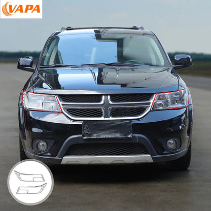 Car Front Lamp Trim Headlamp Cover Stickers ABS Decoration for Dodge Journey 2011-2020 Interior Accessories