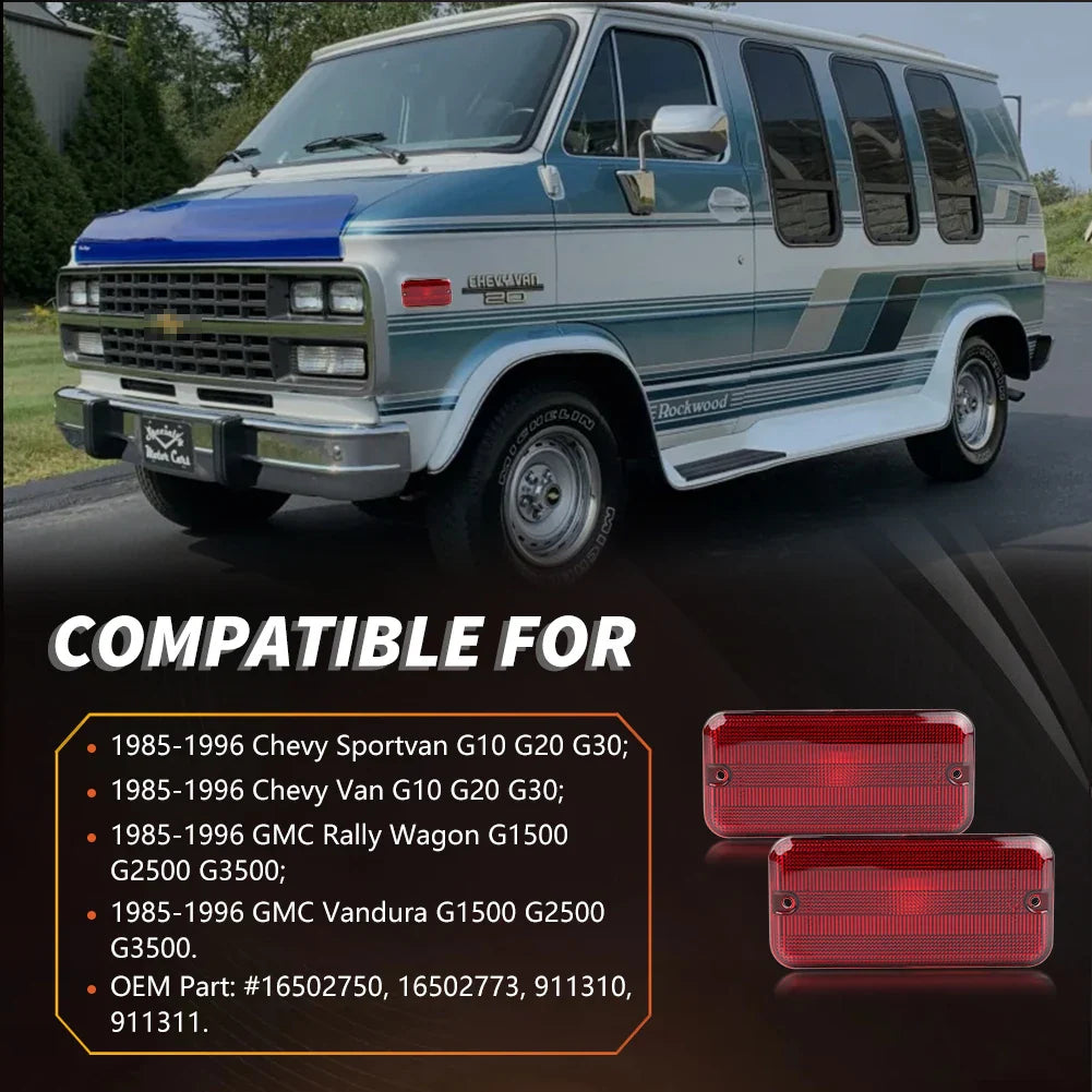 Rear & Front  Side Marker Lights Tail Lights For 1985-1995 Chevrolet G10 G20 G30 P20 P30 GMC G1500 G2500 G3500 P2500 P3500  Van