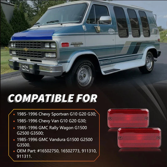 Rear & Front  Side Marker Lights Tail Lights For 1985-1995 Chevrolet G10 G20 G30 P20 P30 GMC G1500 G2500 G3500 P2500 P3500  Van